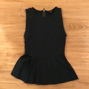 Evergreen fitted peplum top